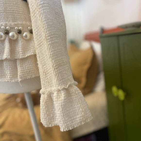 Boston Proper Cream Pearl-Embellished Jacket - Picture 5 of 10